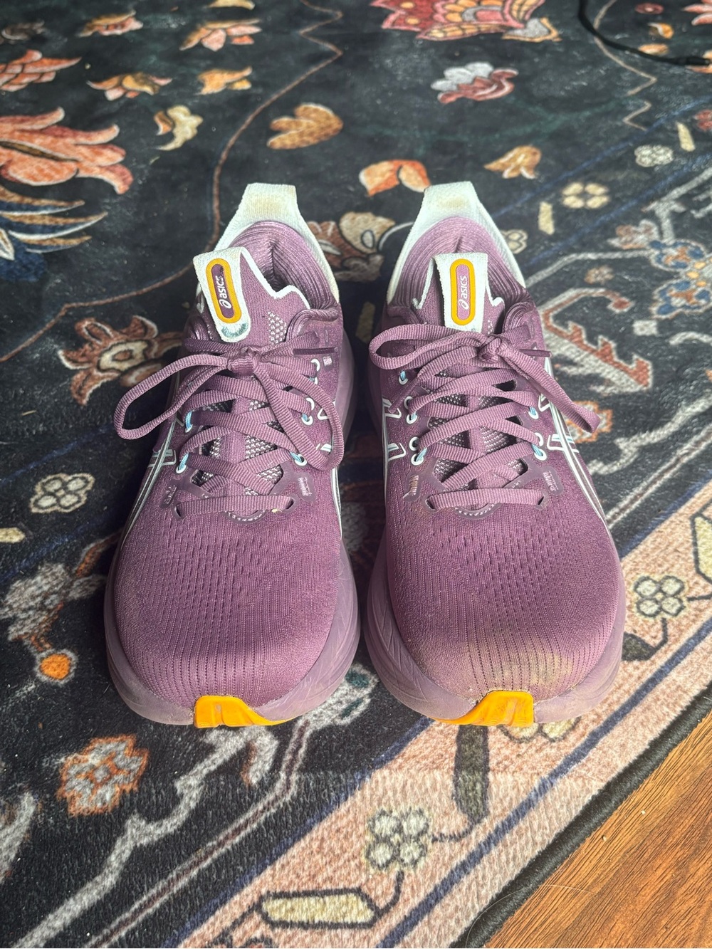 ASICS Women's Athletic Trainers in Mauve with Yellow Accents